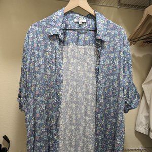 Frankies Bikinis Cover Up Silk Button-Up